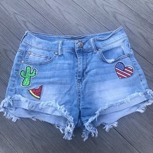 CP shorts with patches